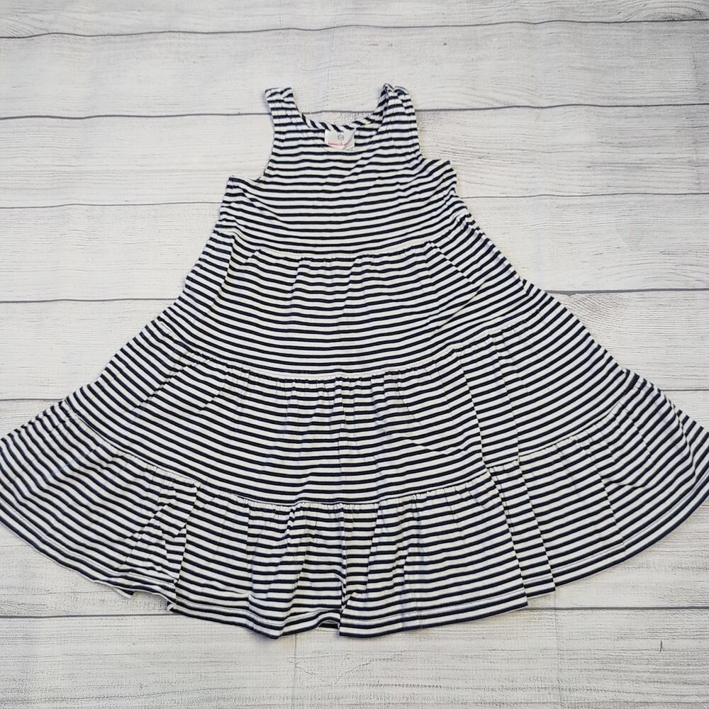 5 Hanna Andersson Navy Stripe Twirl Racerback Tank Dress
